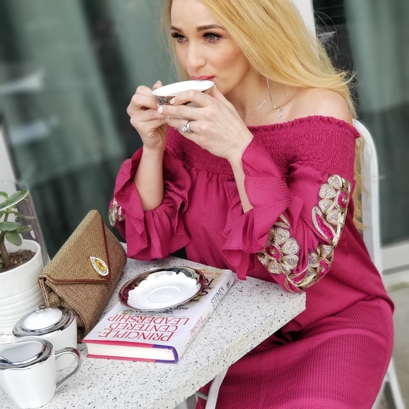 Daylan Off Shoulder Elegant Tunic Dress - Picture 4 of 5